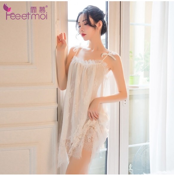 FEE ET MOI Sexy Lace Suspenders Dress (White) FEE ET MOI Sexy Lace Suspenders Dress (White)